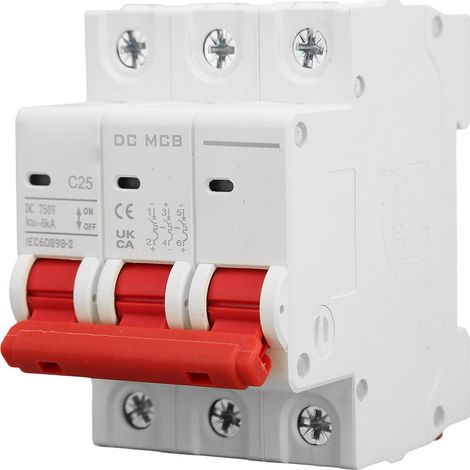 Disjoncteur de protection contre les courts-circuits pour système photovoltaïque solaire 750 V 25 A triphasé (1/5)