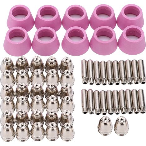 Kit de consommables pour torche de découpe plasma : électrodes, buses, céramiques pour AG60/SG55, 62 pièces (1/5)