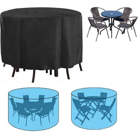 Funda protectora muebles patio, Funda redonda impermeable mesa patio, resistente mesa exterior, redonda impermeable mesa patio, 227 x 100 cm (1/5)