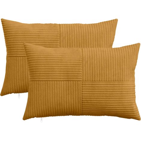 Funda de almohada 2 pcs ALMELO Amarillo 50 x 75 cm pana vidaXL (1/5)