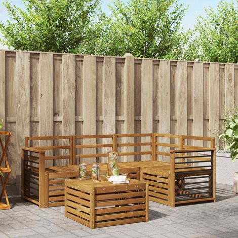 vidaXL Outdoor-Sofagarnitur 5 pcs Natur Massivholz Akazie (1/5)