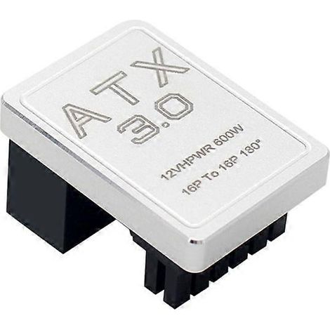 180°-Silber-Stecker-Buchse-Adapter 12VHPWR 12+4 16P 600W (1/5)
