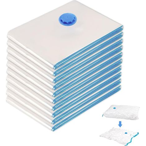 Lot de 10 Sac de Rangement Sous Vide 30X40 cm,Sachet Sous Vide Vetement Voyage,Housse Sous Vide s,Sac Aspirant Transparent,Housse Aspirable Rangement,Sac Compression pour Couettes (1/5)