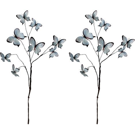 Fiore a forma di farfalla in seta a 8 teste, realistico, 2 - Blu intenso