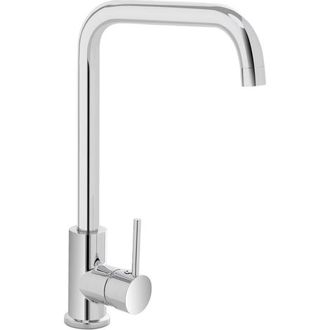 Miscelatore lavello cucina a canna alta orientabile in zinco cromato – Eden (1/2)