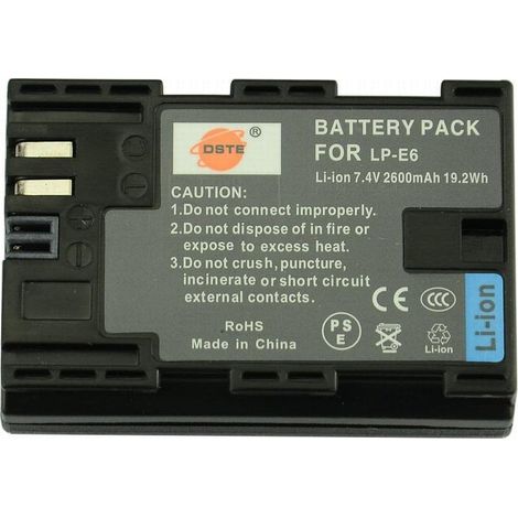 Batterie Li-ION Rechargeable ® LP-E6 pour Canon EOS 5D Mark II, EOS 5D Mark III, EOS 6D, EOS 7D, EOS 60D, EOS 60Da, EOS 70D (1/5)