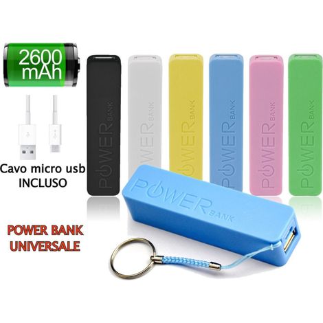 TrAdE Shop Traesio - Batteria Esterna 2600 Mah Powerbank Caricatore Per Smartphone Tablet Universale - (1/2)
