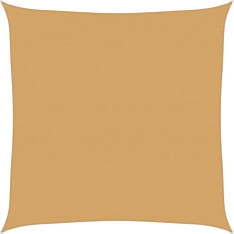 Voile d'ombrage,Voile de parasol,Toile d'ombrage 160 g/m² carré sable 4x4 m PEHD CFW63425 (1/5)