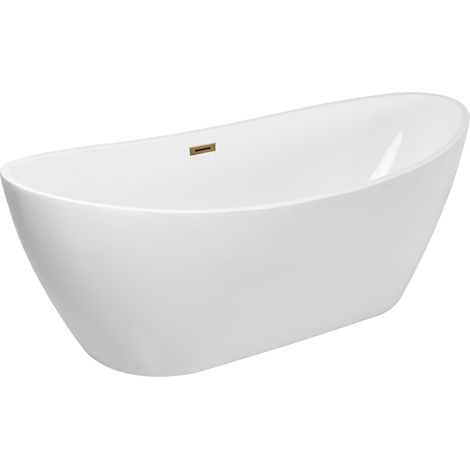 Balneo Baignoire autoportante 170x72cm, accessoires doré, Acrylique thermoformé 3.5mm, avec pieds réglables, PARMA