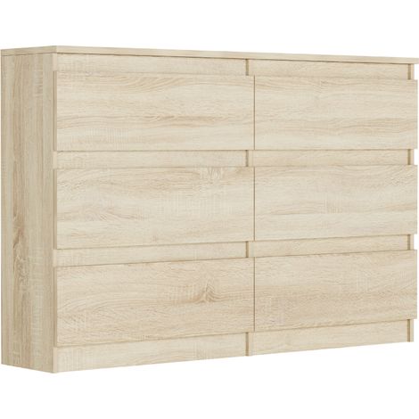 Schmale Kommode mit Schubladen Sonoma 120 x 30 cm - Modern R120