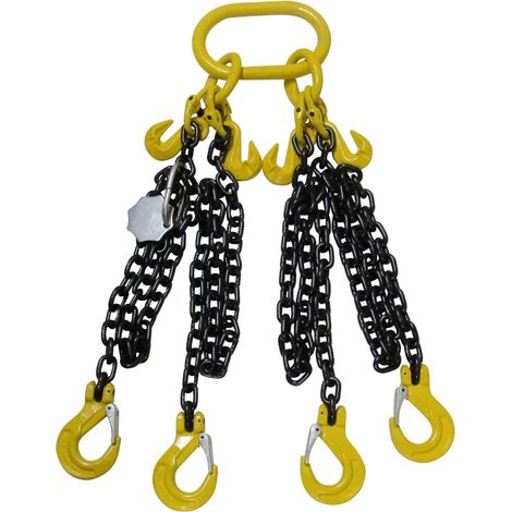 Lifting Chain Sling Grade 80 4 Leg, 2M, 8MM (4.25T Bulk Bag Lifter G80)