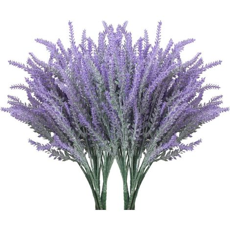 10 fiori artificiali di lavanda viola, fiori artificiali di lavanda floccati per casa, ufficio, Natale e compleanni