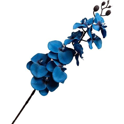 Orchidée papillon artificielle en soie 9 têtes de phalaenopsis - Arrangement de fleurs réalistes pour décoration de maison, de fête de mariage, 60 cm de long (B)