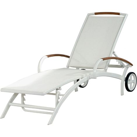 Inko Sonnenliege Frisco Alu/Textilen Rollliege 183x71x34cm 3 Farben zur Auswahl Weiß