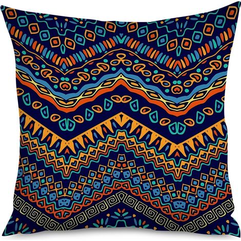 Housse de coussin motifs vagues, océan ethnique (1/5)