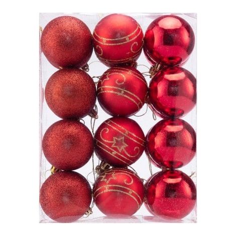 24 Boules de Noël Rouges pour décorer votre sapin de Noël (1/5)
