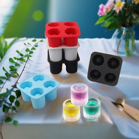 Stampo per ghiaccio in silicone a 8 scomparti con manico - Macchina per ghiaccioli riutilizzabile con scatola di conservazione per tutta la famiglia (1/5)