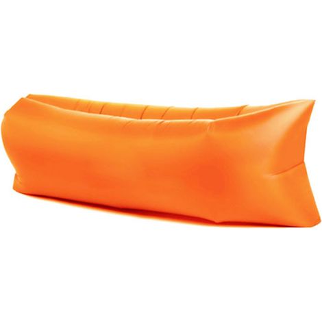 Polyester premium orange 190T (20070cm) Canapé gonflable d'extérieur, matelas pneumatique, fauteuil inclinable une place, coussin de canapé portable pour le camping et la sieste (1/5)