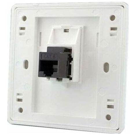 -Femelle à femelle CAT6 Gigabit prise murale réseau double passage RJ45 LAN façade Internet prise de courant droite, 86x86mm 1 pcs (1/4)