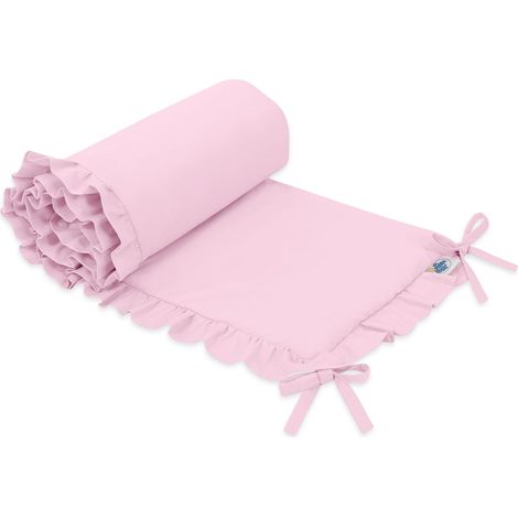 Tour de lit universel à volants pour lit bébé - rose