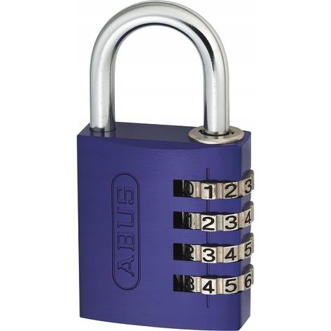 Candado de combinación Abus 724/40, código variable, para taquilla de gimnasio, color morado. (1/5)