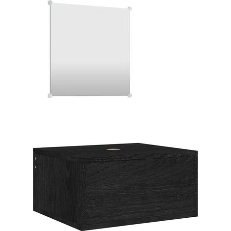 Maison Exclusive - Ensemble de meubles salle de bain 2 pcs noir bois d'ingénierie (1/5)