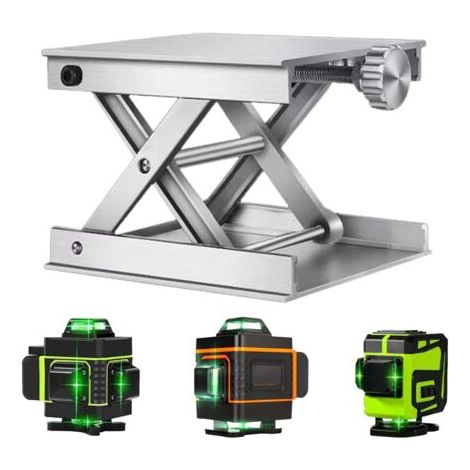 Support réglable en alliage d'aluminium - Support de levage de laboratoire de ciseaux - Support de levage de cric - Plate-forme de niveau laser -Hauteur de Levage Extensible 62mm (1/5)