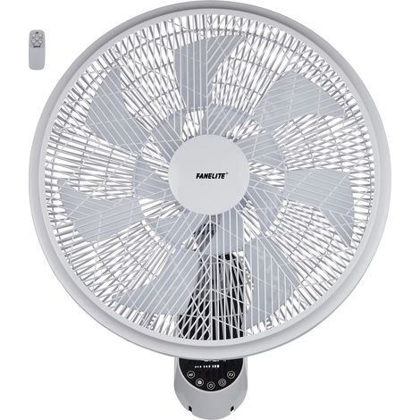 Fanelite - Ventilateur mural FVM45-1 - Blanc - Hélice 14 pales - Fort débit d’air - Grilles plastiques - Télécommande