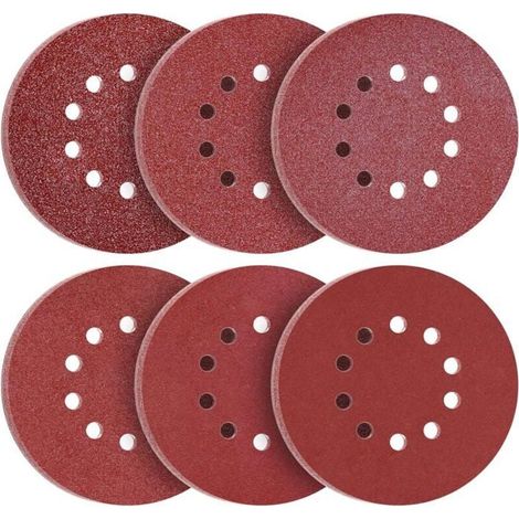 KLVGTIFS PU - Disques de Ponçage 225 mm 60 Pièces Grain P40 P60 P80 P120 P240 P320 10 Trous Disques Abrasifs 225 mm Ronds Papier Abrasif for (1/5)