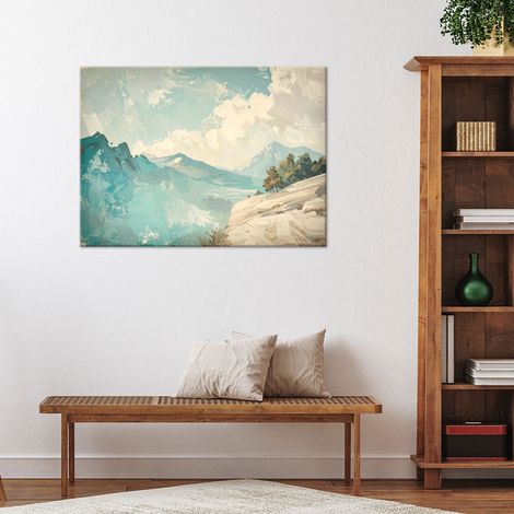 Wandbild Berglandschaft malerische Berge in hellen Türkistönen 100x70 (1/4)