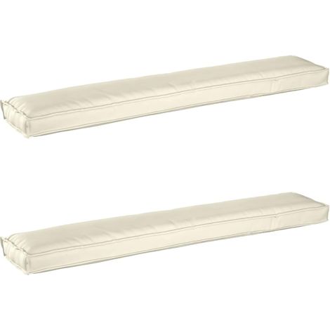 Set de coussins de palette 2 pcs Crème 200 x 40 x 8 cm (1/5)