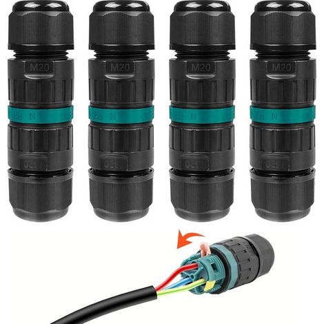 3-adriger wasserdichter Stecker wasserdichter Kabelverbinder elektrische Anschlussdose IP68 wasserdichter elektrischer Anschluss für Erdkabel (1/5)