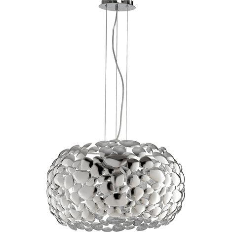 "Lampadario a sospensione DIONISO in metallo cromato"
