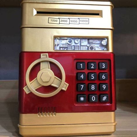 Kaelt - Boîte à monnaie électronique avec mot de passe, mini coffre-fort ATM pour enfants, cadeau d'anniversaire de Noël pour garçons et filles (1/5)