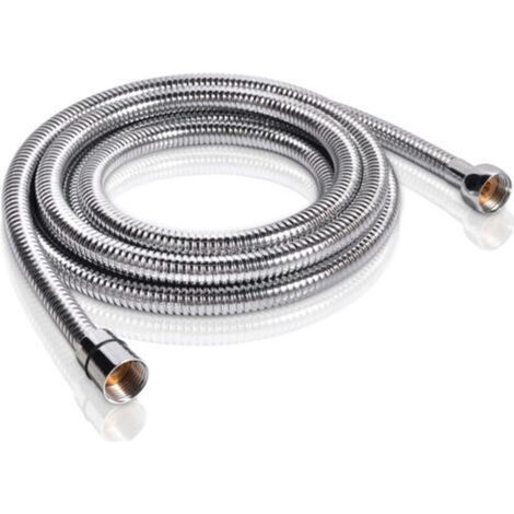 1,5 m langer, flexibler Duschschlauch aus Edelstahl, verdreh- und knickfest, auslaufsicher, universeller G1/2", robuster Ersatzschlauch mit Messinganschlüssen und -dichtungen, Chrom/Silber