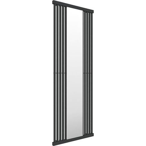 Heizkörper mit integriertem Spiegel - Mattschwarz - Höhe 1900mm Breite 640mm - 995 Watt - INT1900/640MZXN