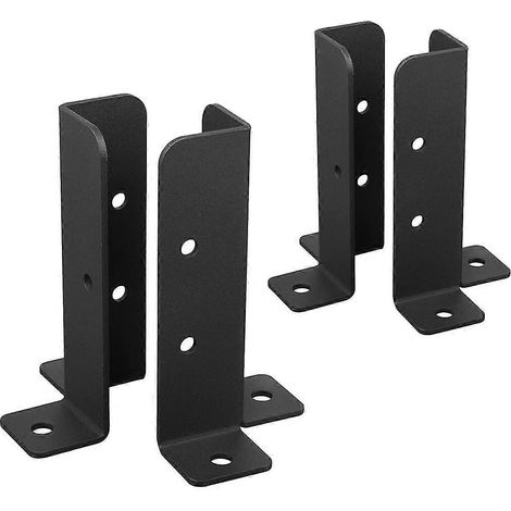 Kit de 4 supports de fixation réglables pour poteaux de terrasse, robuste, pour poteaux de clôture en bois. (1/5)