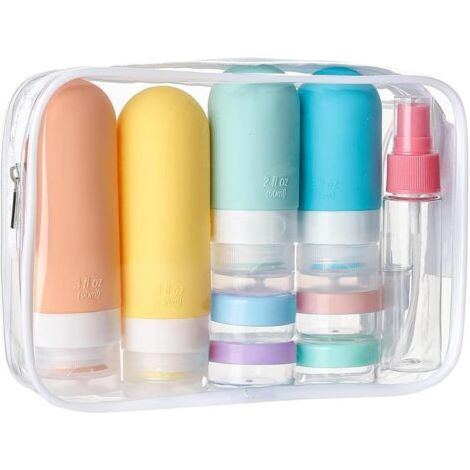 BUNTHAUS Flacons De Voyage en Silicone, 16 Pièces Flacon Voyage Réutilisable et Étanche Contenant de Bouteilles de Lotion, pour Cosmétiques,Shampoing,Voyage sans BPA Set (1/5)