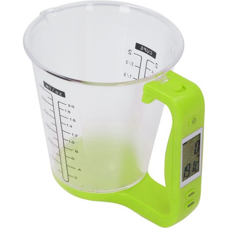 Tragbarer elektronischer Messbecher, 1 kg, Küchenwaage mit Skala, grün (mit integrierter Batterie) (1/5)