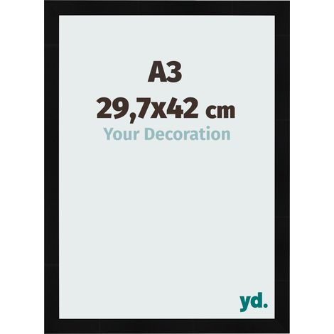 yd. - Cadre photo A3 29.7x42 - Noir Brillant - MDF - Pisa (1/5)