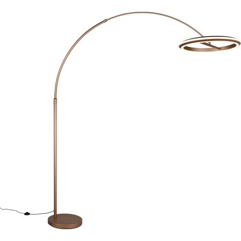 Lampadaire design, Lampadaire arc à led AMADOR Marron en Metal, TRIO