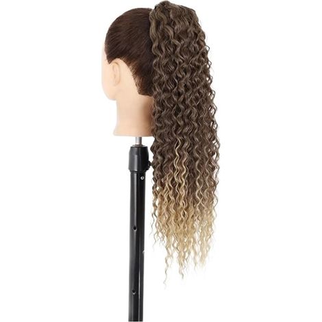 Chignon Cheveux Postiches Extension De Cheveux Longs Ondulés Naturels Synthétiques Résistants À La Chaleur Avec Cordon Serrage Et Clip For Queue Cheval For Femmes(T33-27) (1/2)