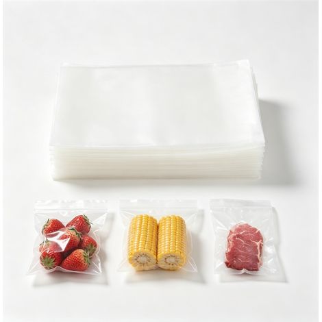 Lot de 100 sacs sous vide alimentaires 15 x 25 cm, sans BPA et certifiés LFGB, pour conservation et cuisson des aliments (1/5)