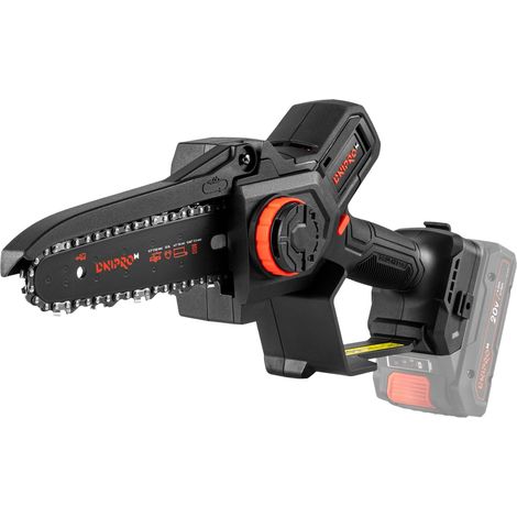 Dnipro-M Mini Motosierra DMS-201BC, Motor Brushless 20V, 4.400 RPM, Guía 16 cm, Cadena 7,5 m/s, Tensado Sin Llave, 1,24 kg, Sin Batería ni Cargador (1/5)