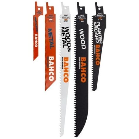 BAHCO - Jeu de lames de scie sabre pour plâtre, bois et métal - 10 pcs