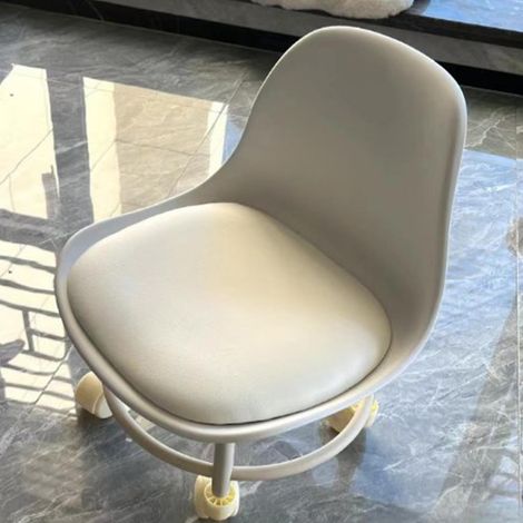 Tabouret roulant bas pour enfants avec dossier, tabouret à roulettes basse avec roulettes universelles, marchepied blanc (1/5)