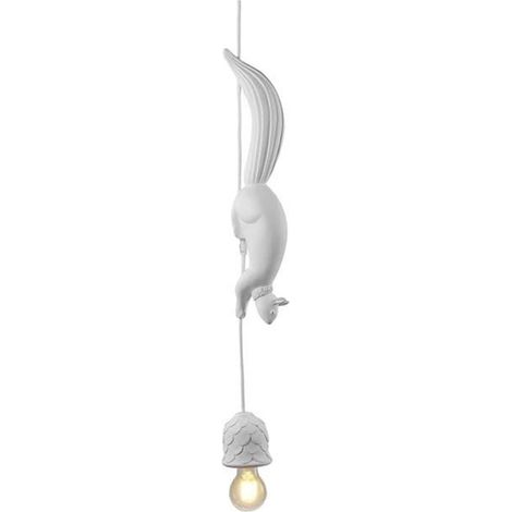 Résine Pendentif Lumière, Bande Dessinée Créative Écureuil Plafonniers, E26/E27 Lustre, moderne Intérieur Luminaire pour blanc