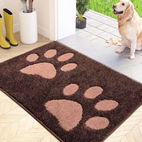Felpudo de 50×80 cm, antideslizante/lavable, de microfibra suave, para entrada. (1/4)
