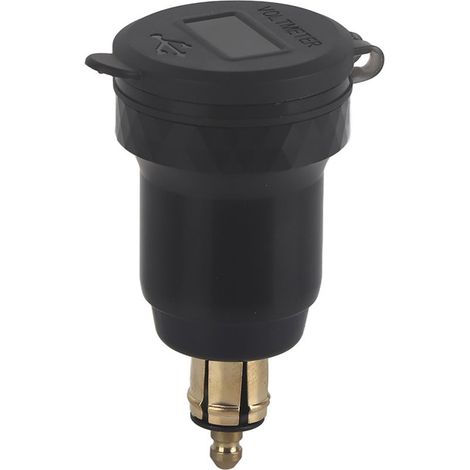 Cargador de corriente USB para motocicleta de 12V-24V con pantalla LED, enchufe europeo, color negro. (1/5)