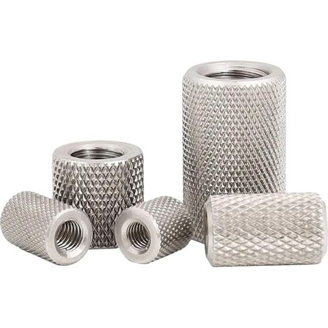 15 pcs Écrou cylindrique moleté à la main Raccord maille Tête plate (1/5)